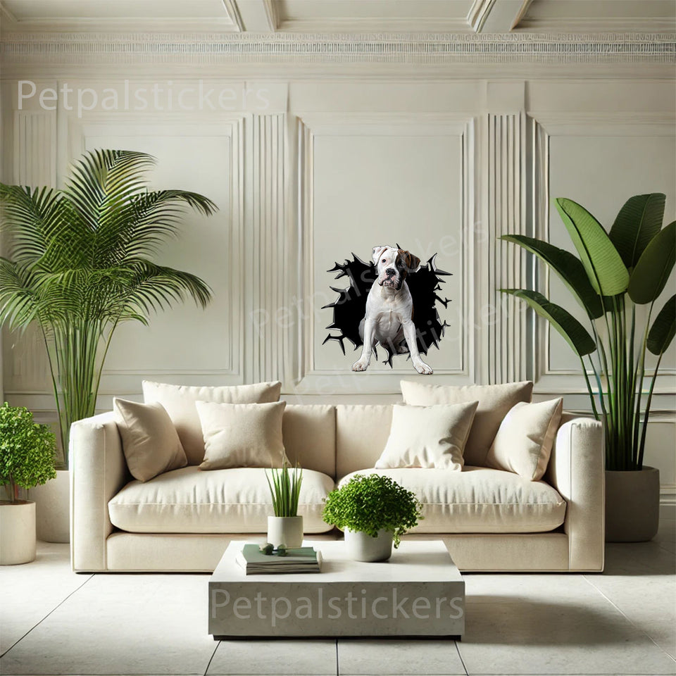 Decorative Boxer Dogs art sticker featured as an accent piece on a modern home interior wall.