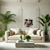 Clear vinyl Boxer Pitbull pet art displayed cleanly on a smooth interior wall.