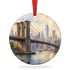 Brooklyn Bridge Christmas ornament displayed on a clean white background.