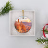 Opened white gift box presenting the Bryce Canyon ceramic keepsake ready for holiday gifting