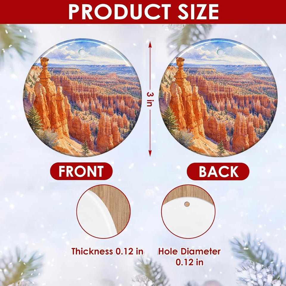 Product size chart diagram displaying the three-inch round dimensions and double-sided print.