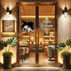 Vibrant Bulldogs dog graphic sticker adhered neatly to an interior wooden door panel.