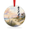 Cape Hatteras Lighthouse ceramic ornament centered on a plain white background.