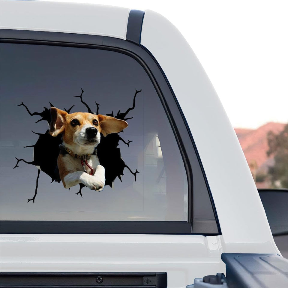 Beagle sticker graphic decal showcasing the standalone product design on clear transparent vinyl.