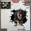 Carefully wrapped Dachshund decal showing included application instructions and package.