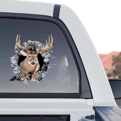 Detailed deer graphic decal showing standalone product design with transparent vinyl backing.