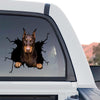 Clear graphic artwork featuring a Doberman in a standalone product design format.