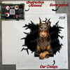 Unopened secure mailing package displaying the clear Doberman sticker and application sheet.