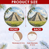 Product size chart showing the 3-inch diameter and double-sided print of the ornament.