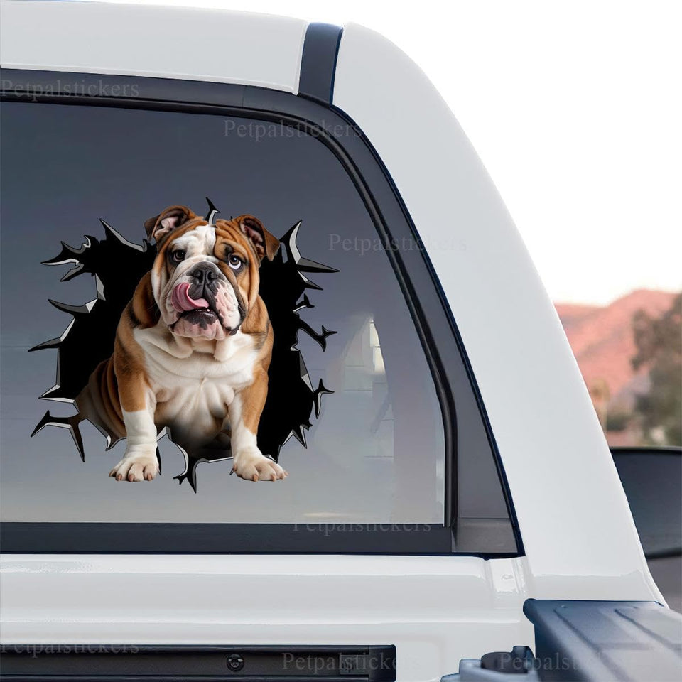Detailed standalone product design of the English Bulldog decal showing rich graphic artwork.