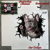 Unopened French Bulldog decal product inside its clear protective retail package.