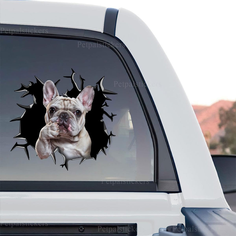 Vibrant French Bulldog decal graphic artwork displayed as a standalone product design on white.