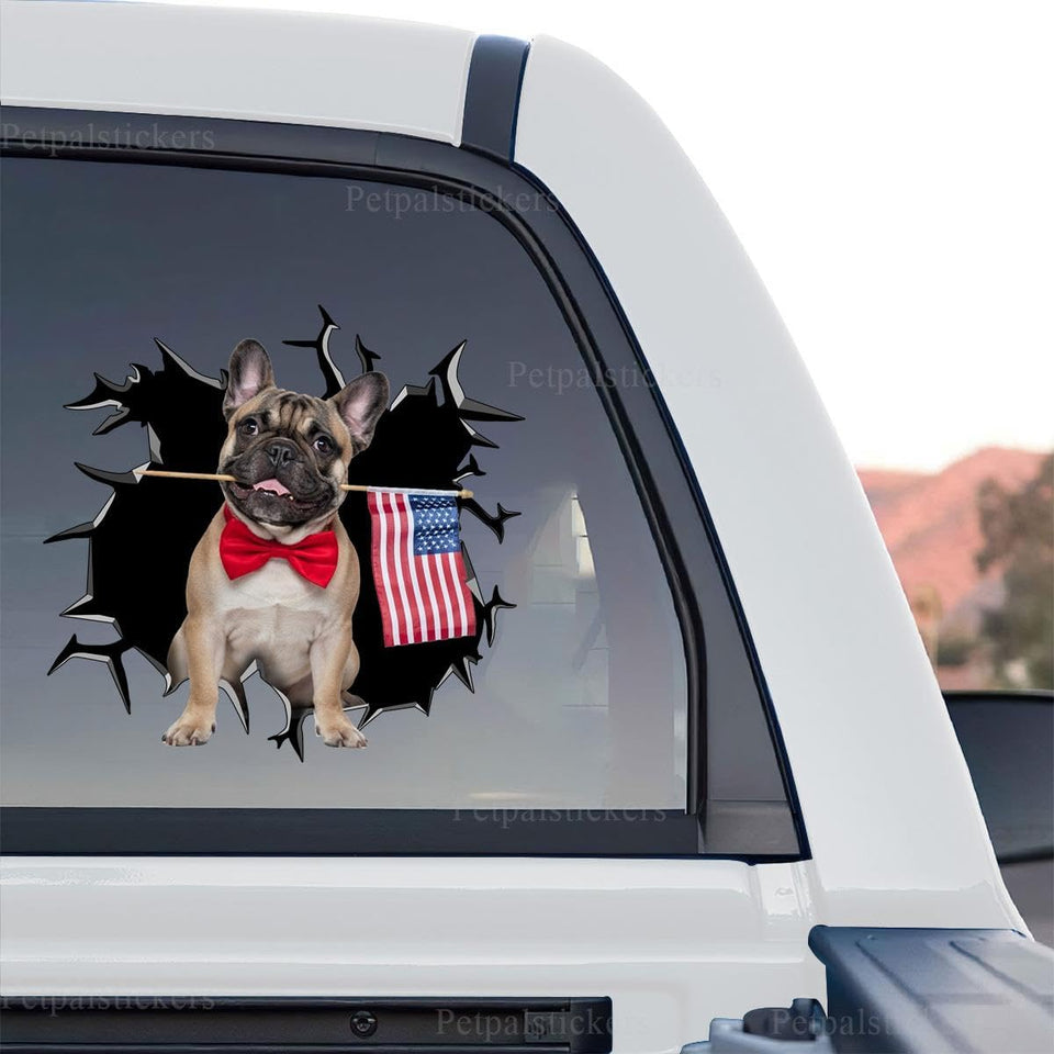 Clear standalone product design featuring a vibrant French Bulldog graphic decal ready for application.