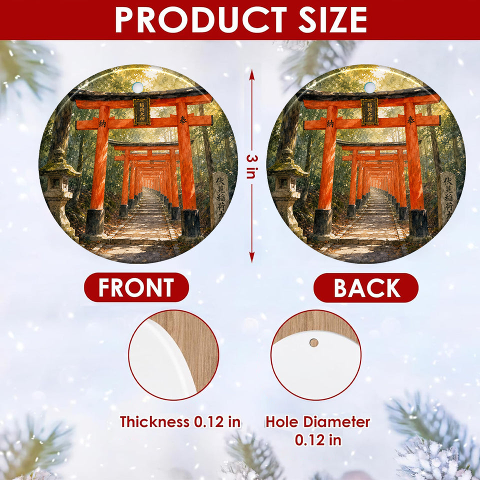 Product size chart diagram displaying three-inch round dimensions and double-sided print.