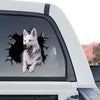 Detailed German Shepherd graphic decal on a clear standalone product design.