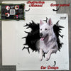 Protective product package holding an 11x11 inch German Shepherd vinyl decal.