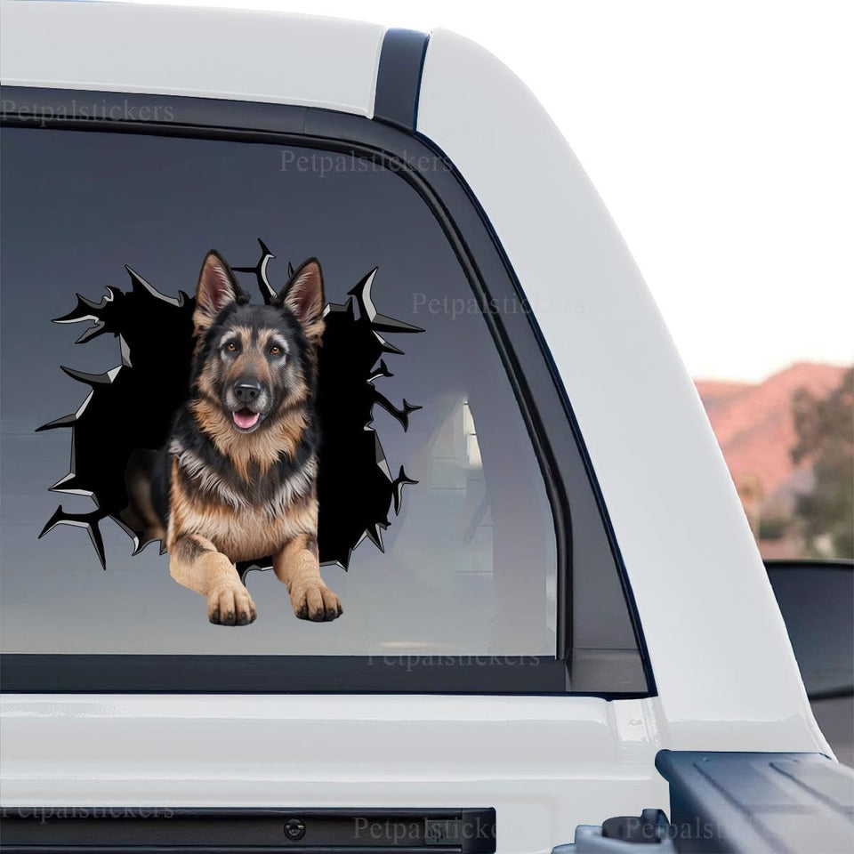 Detailed German Shepherd standalone product design graphic decal with vibrant waterproof colors.