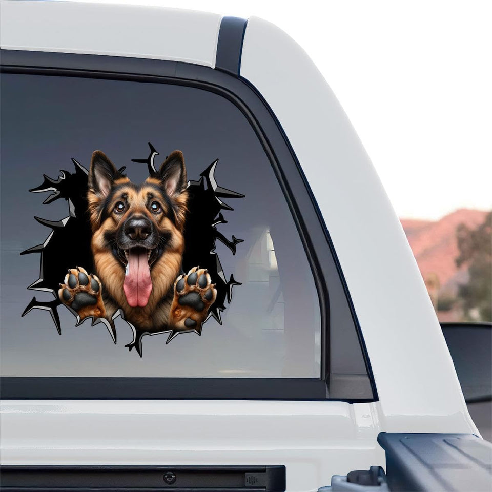 German Shepherd decal featuring detailed graphic artwork presented in a standalone product design format.