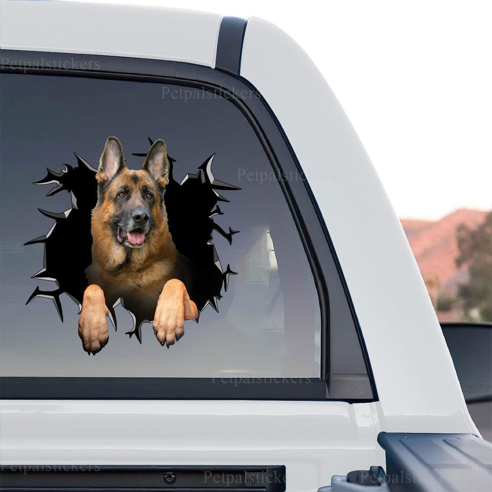 German Shepherd graphic decal featuring a standalone product design on transparent film.
