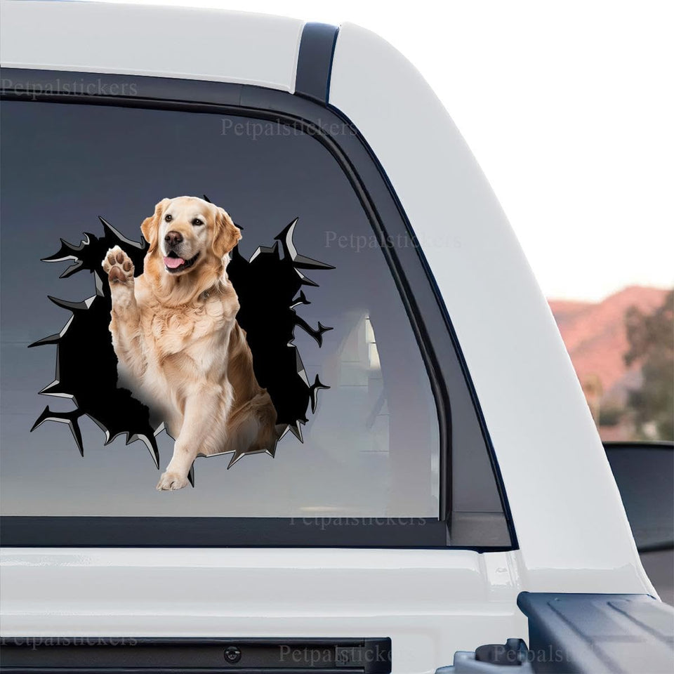 Clear vinyl Golden Retriever Accessories decal showing a standalone product design on white.