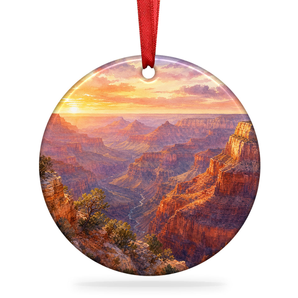 Grand Canyon souvenir ornament shown with hanging loop against a clean white background.