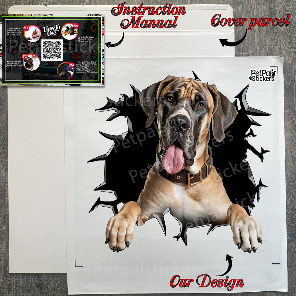 Complete Great Dane Bumper decal securely packaged in protective retail package.