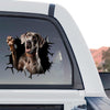 Graphic standalone product design of a Great Dane dog waving its paw on clear vinyl film.