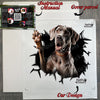 Protective secure package holding a Great Dane car decal alongside clear application instructions.