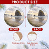 Illustrated size chart showing the 3-inch circular dimensions and double-sided print.