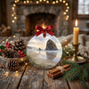 Pacific Northwest souvenir positioned on a rustic table alongside pinecones and holiday accents.