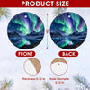 Product size chart diagram displaying the 3-inch round ceramic dimensions and double-sided print.