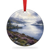 Kilchurn Castle on Loch Awe Christmas ornament shown against a clean white background.
