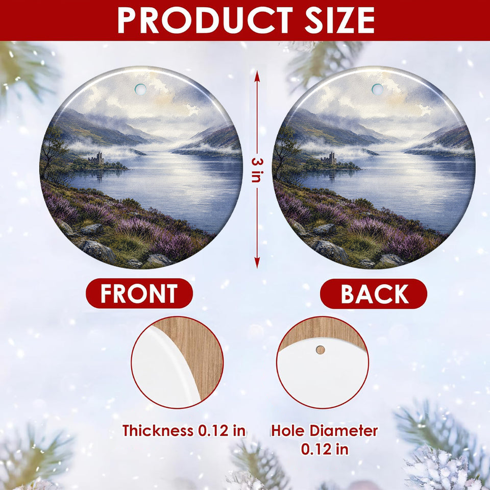 Product size chart illustrating the 3-inch round dimensions and double-sided print layout.