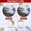 Product size chart illustrating the 3-inch round dimensions and double-sided print layout.