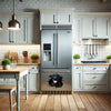 Glossy Labrador vinyl decal sticker brightening up the side of a home refrigerator.