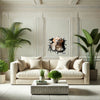 Decorative Labrador decal applied smoothly on an interior home wall accent surface.