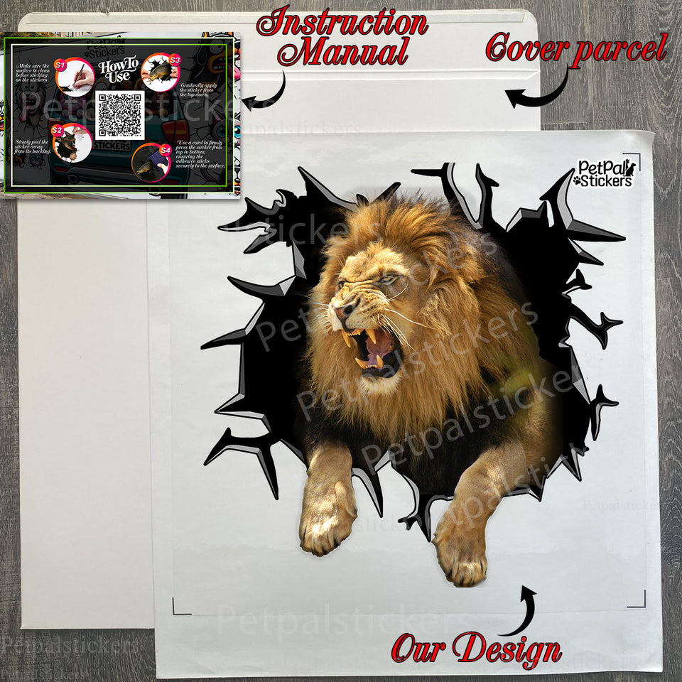 Carefully wrapped Lion Vinyl decal unboxed from its protective retail package.