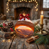 Southwestern ceramic keepsake styled on a rustic tabletop beside natural pinecones and candles
