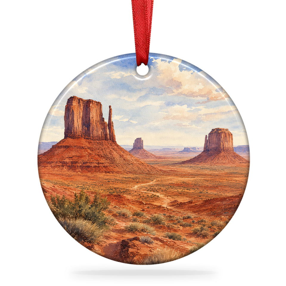 Monument Valley souvenir ornament shown against a plain white studio background.