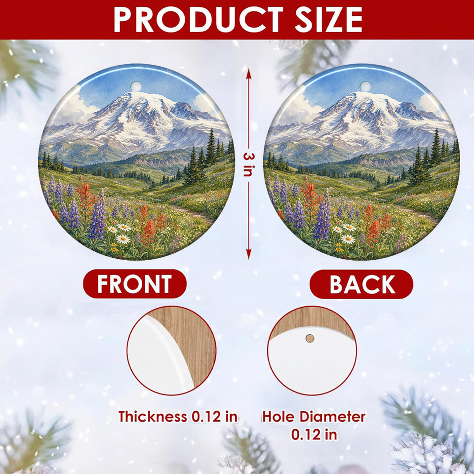 Product size chart diagram displaying three-inch dimensions and double-sided artwork print details.