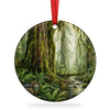 Olympic National Park ceramic ornament featuring a misty rainforest on a clean white background.