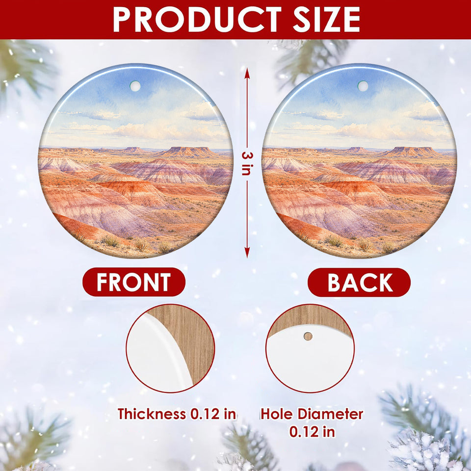 Product size chart diagram displaying three-inch measurements and double-sided print.