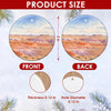Product size chart diagram displaying three-inch measurements and double-sided print.