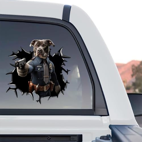 Detailed Pitbull graphic decal shown as a standalone product design on transparent vinyl background.