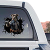 Detailed Pitbull graphic decal shown as a standalone product design on transparent vinyl background.