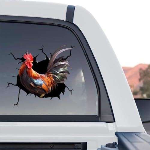 Vibrant Rooster car decal graphic artwork shown in a standalone product design format.
