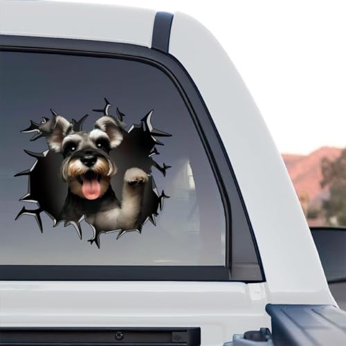 Schnauzer graphic car decal shown in a clean standalone product design layout.