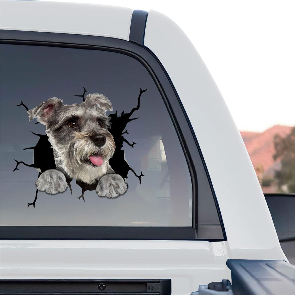 Detailed Schnauzer graphic decal shown as a standalone product design on a clean surface.