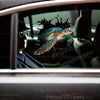 Vibrant Sea Turtle Vinyl graphic sticker smoothly adhered to a white car door exterior.
