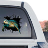 Detailed Sea Turtles vinyl sticker displayed clearly on the back window of a truck.